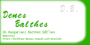 denes balthes business card